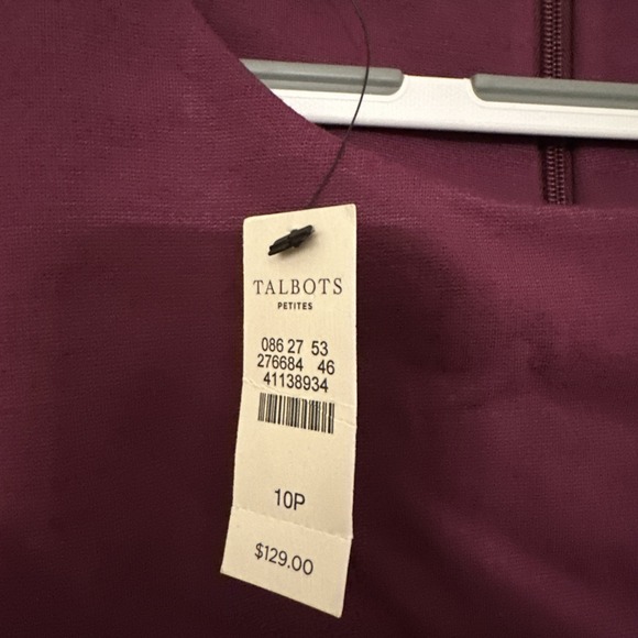 Talbots Merlot Burgundy Sheath Dress with Pleated Hem 10p NWT - Picture 2 of 4